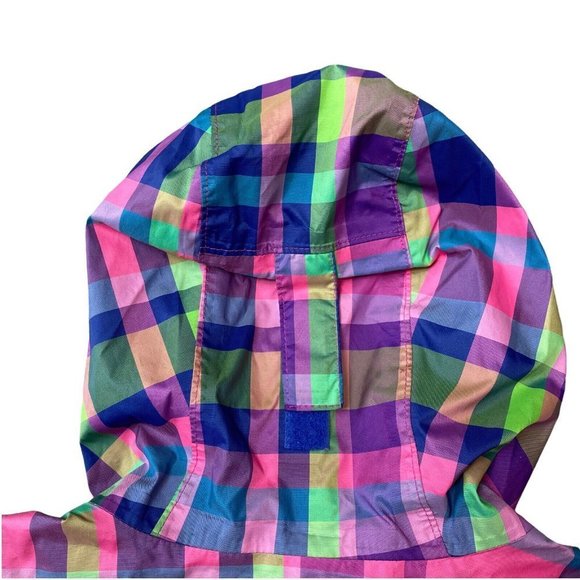 Columbia Youth Splash Maker Rain Jacket Girls Medium Rainbow Plaid Waterproof - Picture 4 of 8